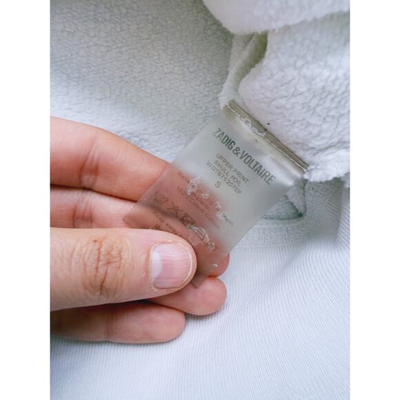 Zadig & Voltaire Graphic Skull Crewneck Sweatshirt White S Edgy Goth Grunge Emo - Picture 6 of 12